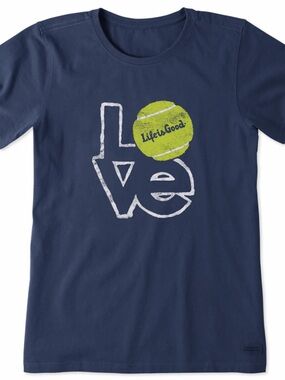 Life is Good women’s 100% cotton navy tennis T-Shirt